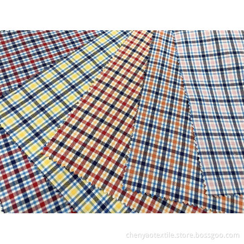 T / C Oxford Tenunan-dicelup Kain Kotak-kotak Dikelantang